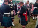 Soldiers from the Royal Regiment having a welcome tea break in one of the marquees